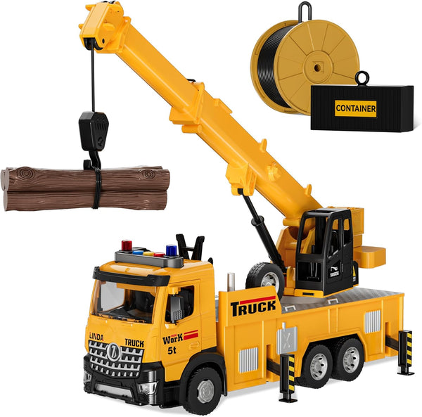 Mobile Crane Tow Truck Toy for Logging Farm Port Shipyard Building Bridge