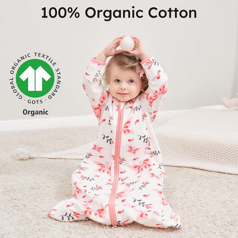 6-12 100% 2-Way 0.5 Yoofoss Baby Sleep Sack Months Long Sleeve Wearable Blanket Baby Cotton Zipper Tog Infants Sleeping
