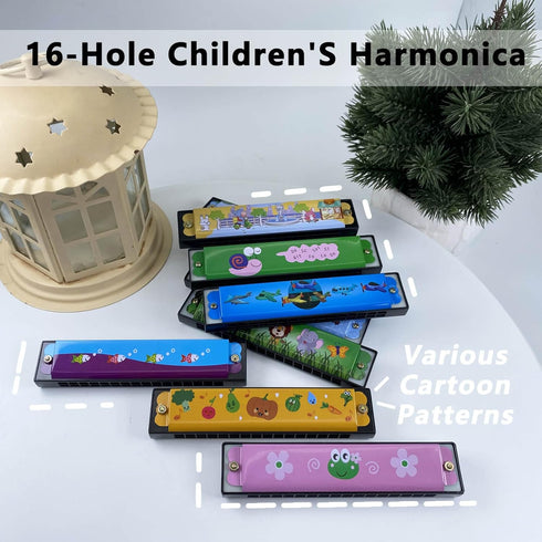 Bertork 24 Pack 3-12, Kids Harmonicas Birthday Party Favors - Colorful Cartoon Music Toys for Boys Girls Age Goodie Bag