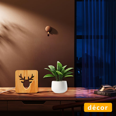 LED Baby Child Nursery Night Light - Bedside Home Decor Lamp for Kids and Adults, 3D Shadow Lamp (Deer)