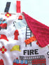 Baby Sensory Closed Ribbon Tag Lovey Blanket with Minky Dot Fabric, 14”X18” (Firefighter) - Teething & Security