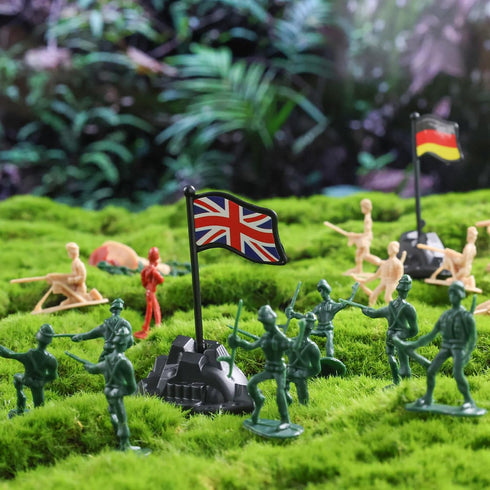 300PCS Army Men Toy Soldiers, 3 Colors Plastic Army Men Action Figures Playset for Boys Birthday Gift