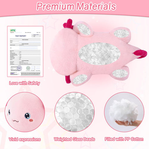 13.8 Inch, 1.7 Lb SQEQE Weighted Stuffed Animal Axolotl, Soft Weighted Axolotl Plush Toy, Cute Hugging Pillow Gift