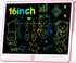 Hockvill LCD Writing Tablet for Kids 16 Inch Drawing Pad for 3-8 Year Olds Toddler Doodle Board Gift (Pink)