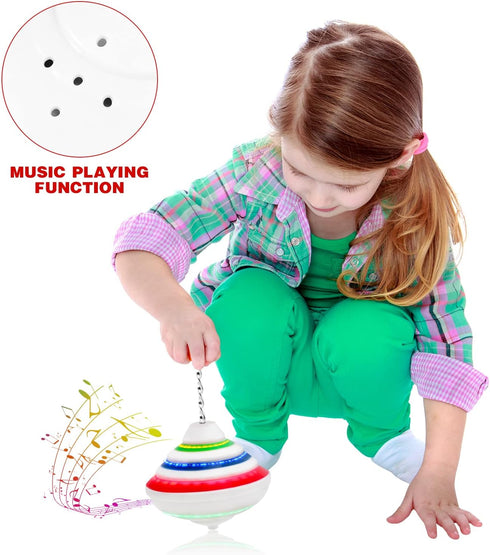 PATKAW Spinning Top, LED Gyroscope Music Toy, Flashing Spinning Tops for Kids Birthday Party Supplies