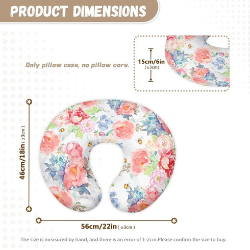 Kathyboom Pink Flower Breastfeeding Pillowcase for Nursing Mom, Ultra Soft Fabric Replacement Pillowcase for Nursing
