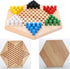 Colorful Wooden Chinese Checkers Board Game Set, Classic Strategy Game for Kids and Adults, 7.8 Inch