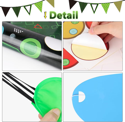 Pin The Button on The Video Game Party Game with 32 Stickers and Large Poster for Kids Birthday Decoration