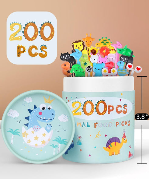 DOUDOULE 200PCS Food Picks for Kids with Storage Box