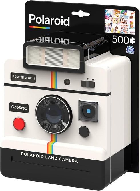 Polaroid 500-Piece Sweet Treats Jigsaw Puzzle in 3D Tin Container, Vintage Retro 70’s Film Camera
