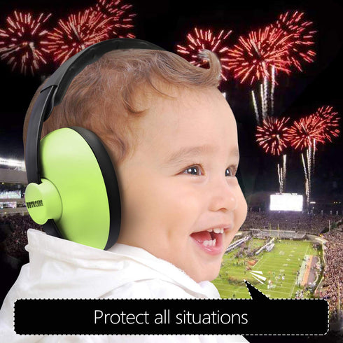 Baby Ear Protection Noise Cancelling Headphones for Ages 3 Months to 3 Years (Green)