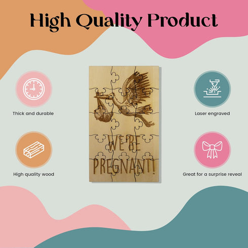 We're Pregnant 15 Piece Basswood Jigsaw Puzzle - Surprise Pregnancy Announcement