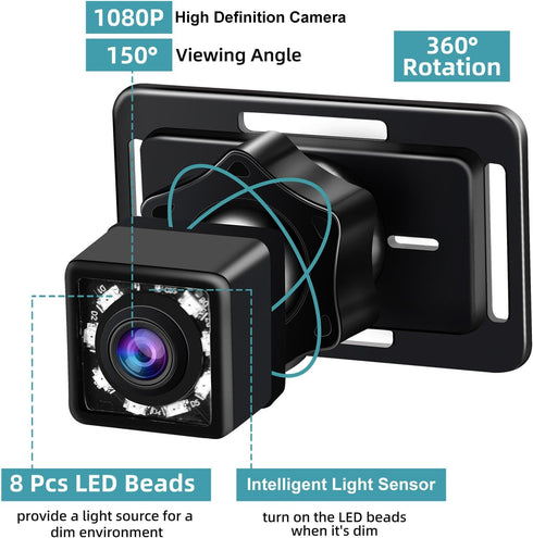 Xixian 4.3 360 4.3 inches Baby Car Camera Monitor Rear Facing Backseat Night Vision Rotation Wide View Angle USB Plug