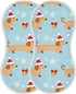 decor gift 4 Pack 22x11in Cotton Burp Cloth Good Absorbent? Merry Christmas Dog Blue spit up Rags for Unisex