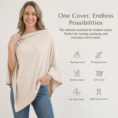 360 Konssy Nursing Cover for Breastfeeding, Full Privacy Breathable Breastfeeding Cover, Multi-use Carseat Canopy