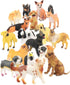 Liberty Imports 18 PCS Large Dog Figurines Playset, Realistic 4" Toy Pet Figures