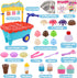Gifts2U Kids,45 Set,Pretend 3 4 5 6 Ice Cream Cart Toys for Pcs Ice Cream Play Play Store with Storage Trolley,Food