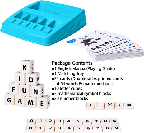 Learning Educational Toys, 2 in 1 Matching Letter and Number Games for Boys and Girls, Preschool Learning