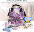 FHEDVBN Backpack Mummy Backpacks Daypack Lilac Flowers Diaper Bag for Women Multifunction Waterproof for Mom Dad, Large