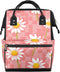 Hsnar Watercolor Checkered Daisy Waterproof Diaper Bag Backpack Large Capacity Baby Bag with