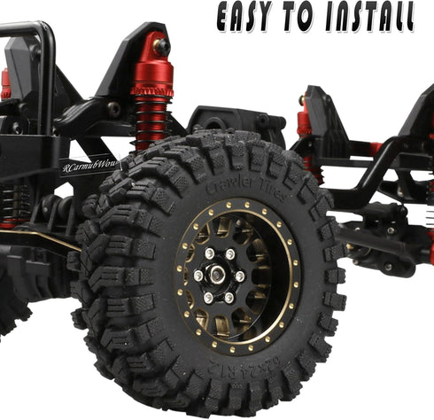 RC 1.2in Beadlock Tires 62 * 24mm for 1/18 Trx4m, 1/24 SCX24 FCX24, Soft Sticky Rubber Tires, 4PCS (Style A)