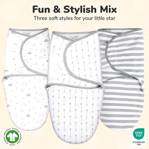 Mama Cheetah Organic Baby Swaddle Blanket, Adjustable Newborn Sleep Sacks, Easy Swaddles for Boys and Girls 0-3 Months,