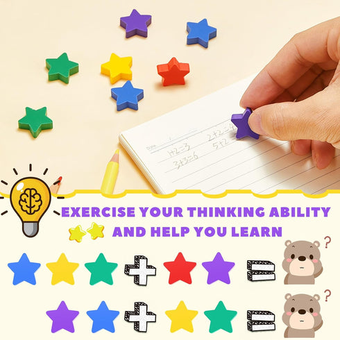 Chuangdi 500 Pcs Star Erasers Bulk Mini Erasers for Kids School Awards, Colorful Fun Erasers for Party Favors