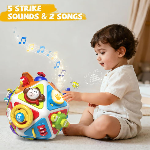 20-in-1 1 2 1-3, 1 2 Vanvimen Toddler Busy Board Activity Cube Toys, Montessori Toy for Year Old Boys Girls Kids, Early