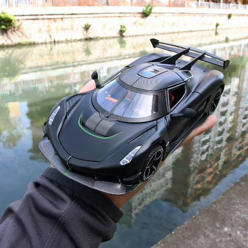 Jesko Metal Die Cast Toy Cars for Boys 1/24, Pull Back Jesko Model Car with Light and Sound, Gifts for Ages 3+