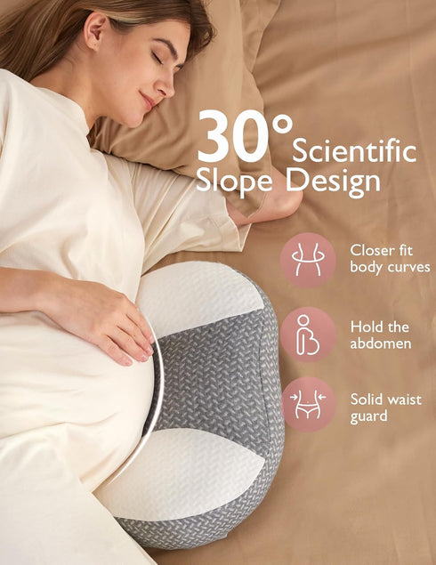 Momcozy Plus W Shaped Pregnancy Pillow for Sleeping - Adjustable Maternity Pillow for Side Sleepers - Portable Wedge
