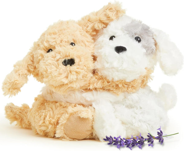 warmies Hugs Duo, Microwavable & Weighted Stuffed Animals, Puppy - Heated Stuffed