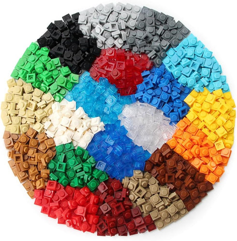 Feleph Basic 1000 Pieces Plate 1x1 Bricks Creative Pixel Mosaic Art 20 Colors Parts Building Play Blocks Set Toy Classic Accessories Compatible with 3024 Major Base Plates Brands (Multi-Color)