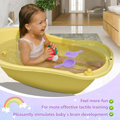 Bath Toys for Toddlers Age 1-3, 3 Pack Baby Bath Tub Water Table Toys, Soft Mold Free Fun Tactile Training Gifts