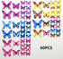 60PCS Butterfly Wall Decals, 3D Removable Mural Stickers for Kids Room Bedroom Decor, Green