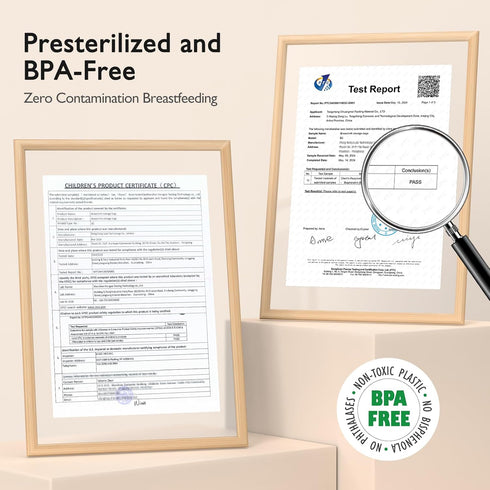 Momcozy 8Oz, 120 Count Easy Pour Breastmilk Storage Bag, Temp-Sensing Color Change, Milk Bag with Self Standing