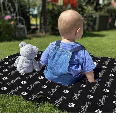 YGM (60"x80"/150x200cm) Custom Name Blankets Personalized Name Blankets for Kids Baby Boys Girls Grandson Adults,Baby