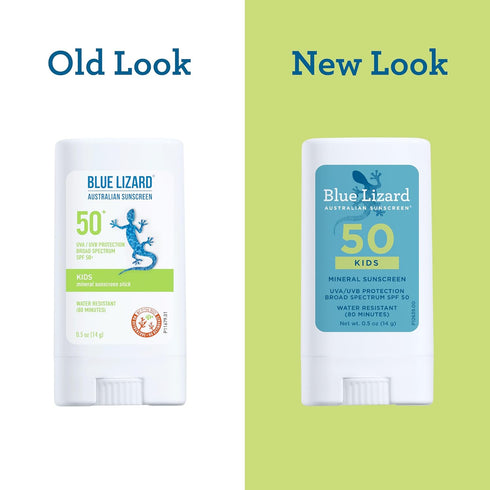 BLUE LIZARD Mineral Sunscreen Stick with Zinc Oxide SPF 50+ - Water Resistant UVA/UVB Protection, Easy to Apply, 0.5 oz