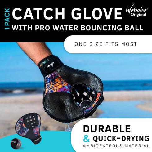 Waboba Catch Water Glove Pro Set, Water Bouncing Ball for Beach Games & Swimming Pool, Baseball Style Mitt for Catching