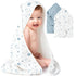 Konssy 2-Pack Muslin Hooded Baby Towels, 100% Cotton, Ultra-Soft & Absorbent Baby