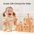 MEEYOO 100pcs 1-3, Natural Beech Wooden Building Blocks for Toddlers Wooden Blocks for Baby Shower with Storage Bucket
