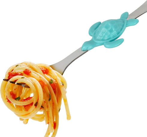 Kids Divided Plate with Utensils - Children's Meal Set with Plate, Fork, and Spoon - Ocean