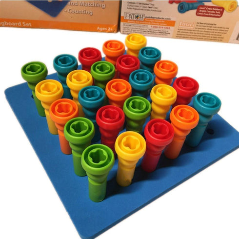 Set 3+ 25 8" Peg Board Toys-Montessori Occupational Therapy Fine Motor Skills Toy, Suitable for Toddlers