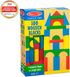 Melissa & Doug Wooden Building Blocks Set - 100 Blocks in 4 Colors and 9 Shapes, FSC Certified for Kids