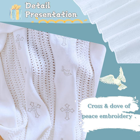39X34 Booulfi Nursery Blankets Baby Blankets for Boys Girls Baby Receiving Blankets Cross Dove of Peace Embroidery