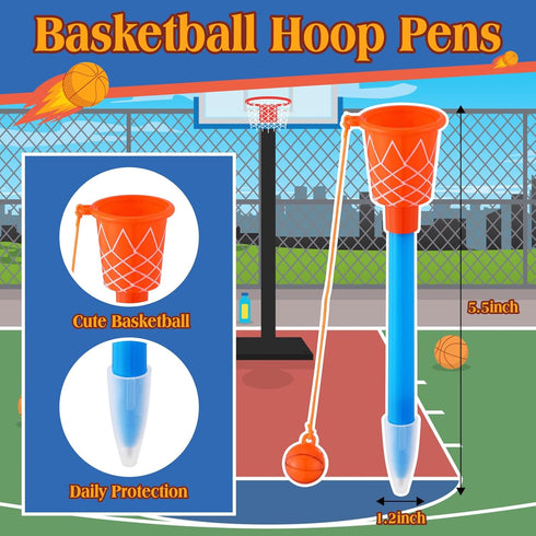 Honoson 48 Pcs Basketball Party Favors - 24 Mini Basketball Games & 24 Sports Pens for Desktop Decorations