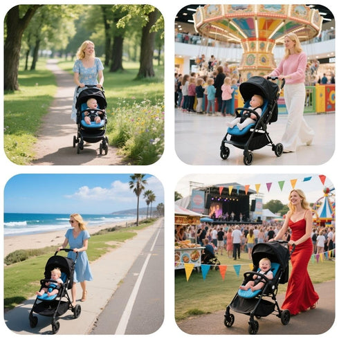 LweiPsqLin UPF50+ Baby Stroller Sun Shade - Waterproof Blackout Cover | Lightweight Lycra with Ventilated Mesh | Fits