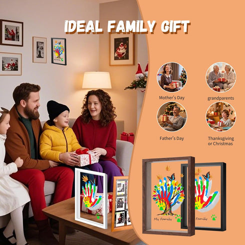 5 VidwanHome Family Handprint & Hand Casting Kit DIY Keepsake Frame, Wooden Frame & Acrylic Sheets Capture Baby