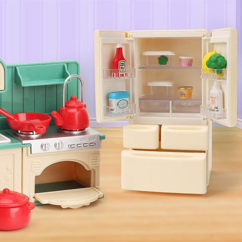 3+ BananMelonBM Dollhouse Furniture icebox for Kids Toys Miniature Doll House Accessories Pretend Play Toys for Boys