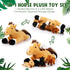 5 18 Inches Mommy 4 Set Lenwen Pcs Horse Stuffed Animals Large Horse Plush with Babies in Zippered Belly Nurturing