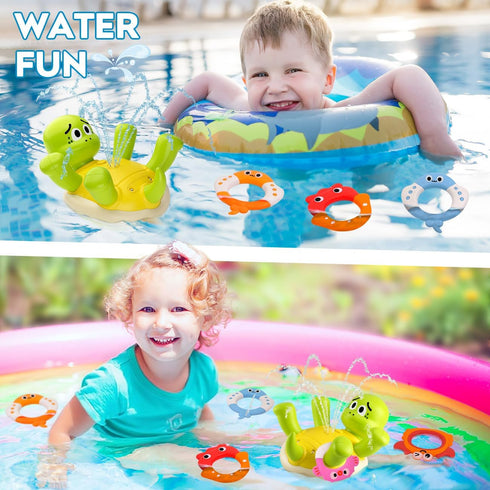 MUONE 1-3, Swimming 2-4 5 6-12/12-18 1 Baby Bath Toys for Kids Ages Sprinkler Turtle Water Toys for Toddlers